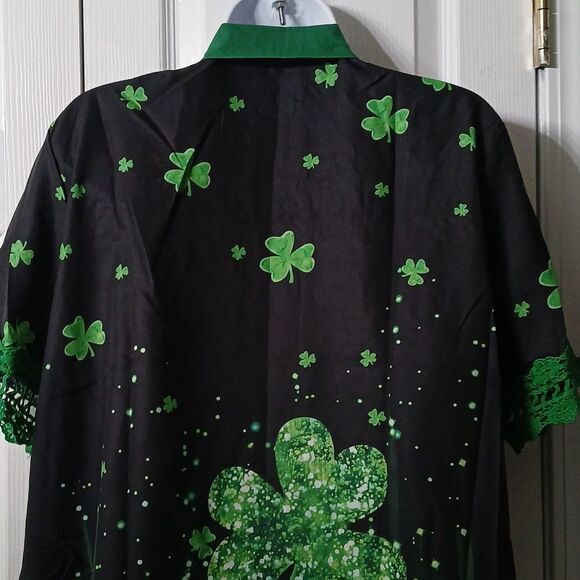 St Patrick;s shamrock short sleeve button down shirt Sz 2X NWOT - Picture 6 of 9